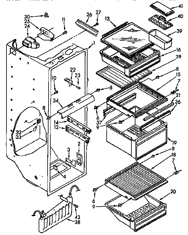 Kenmore 1069545720 refrigerator liner parts diagram