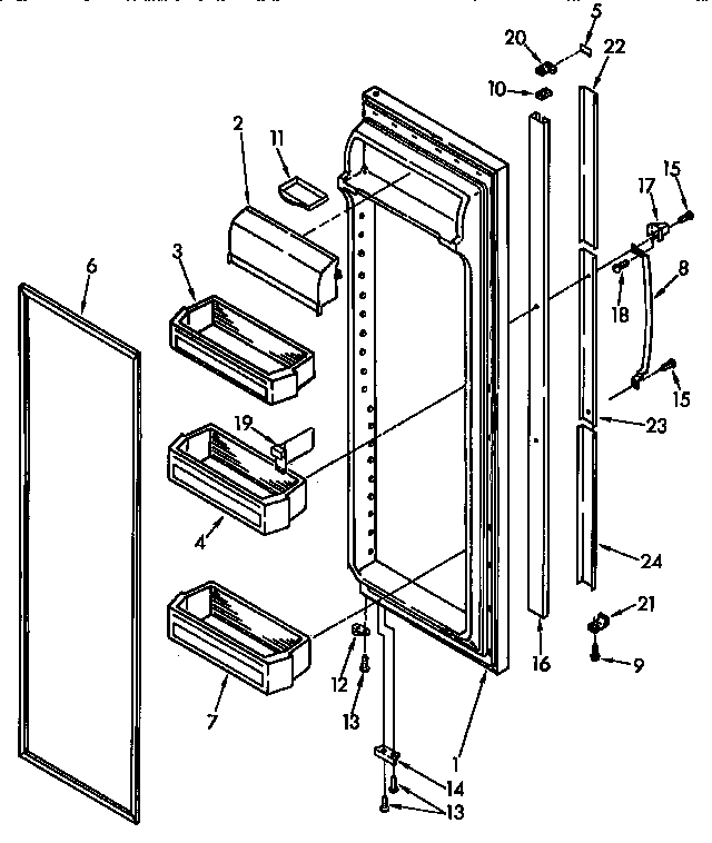Kenmore 1069545720 refrigerator door parts diagram