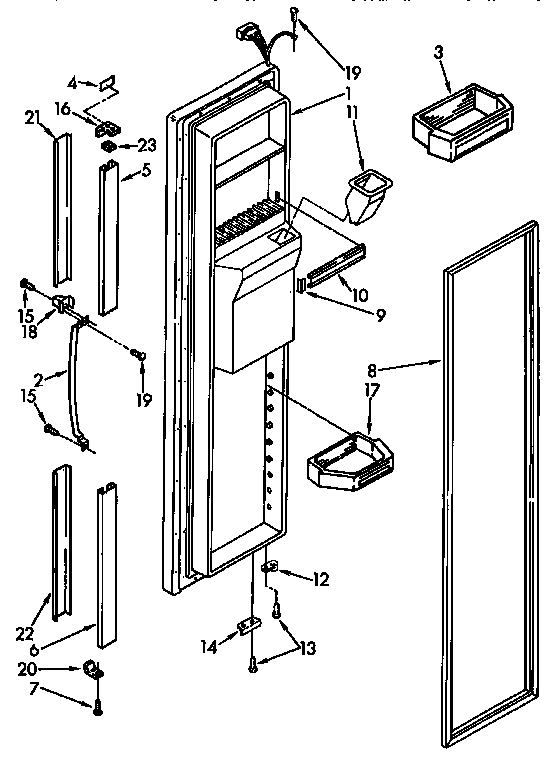 Kenmore 1069545720 freezer door parts diagram