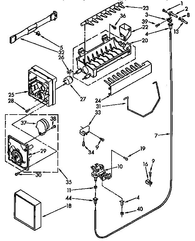 Kenmore 1069545720 icemaker parts diagram