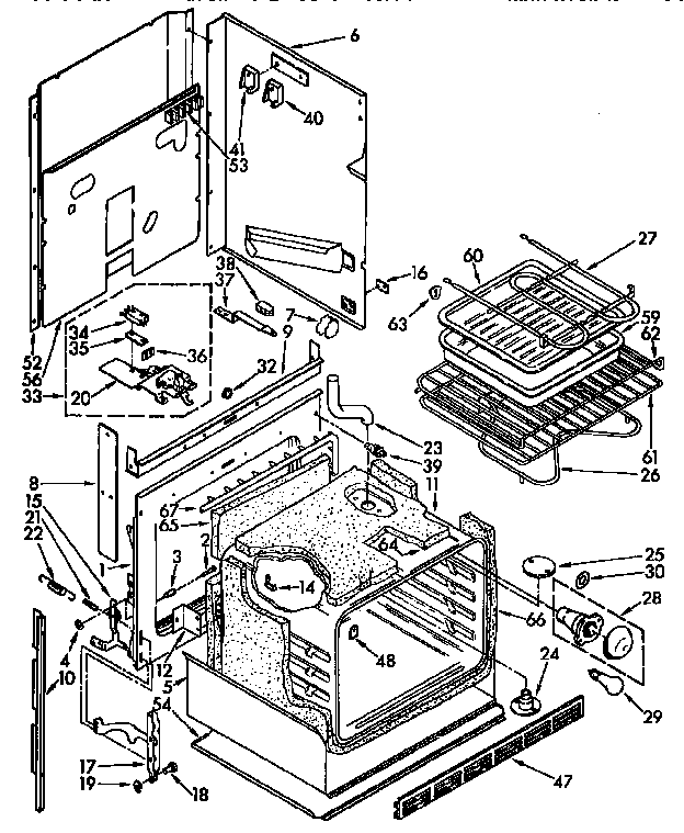 Kenmore 6654558995 oven parts diagram