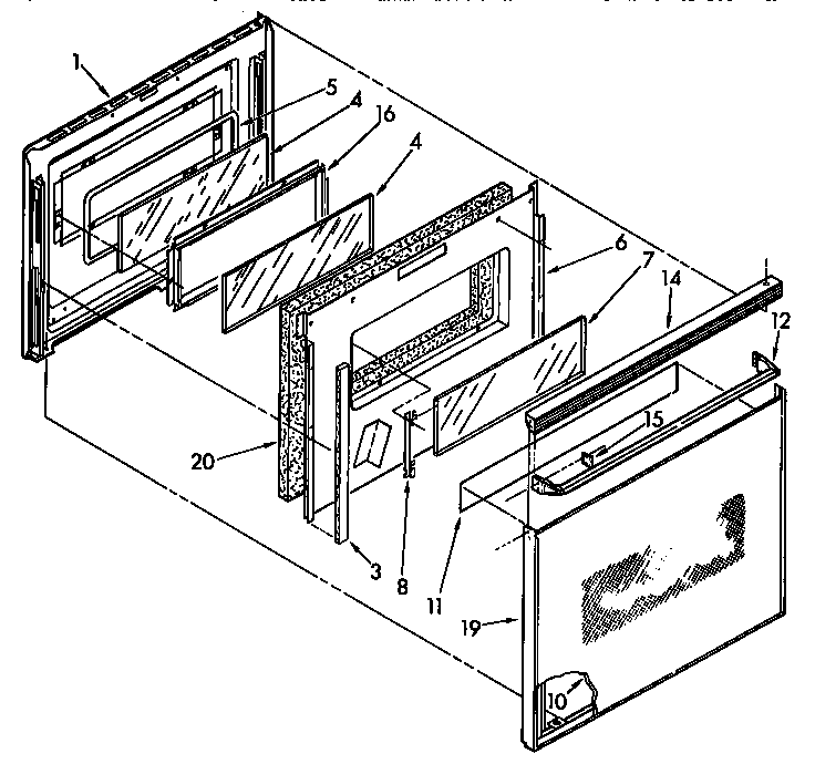 Kenmore 6654558995 door parts diagram