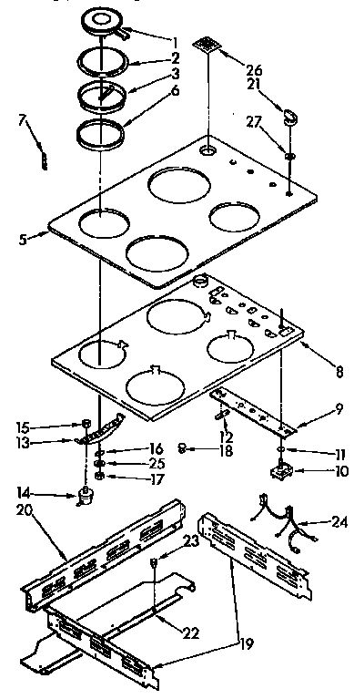 Kenmore 6654558995 cooktop parts diagram