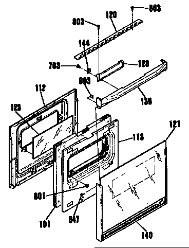 Kenmore 9113012991 door section diagram