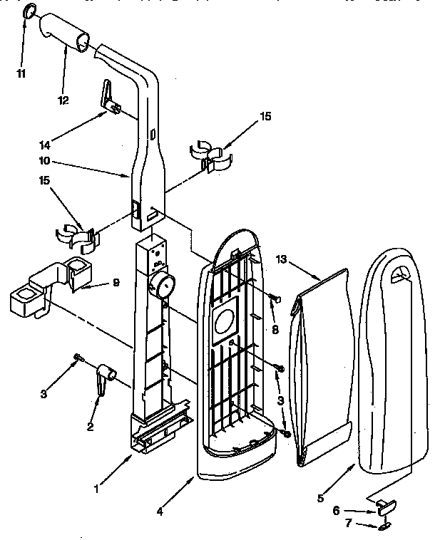 Kenmore 1163461090 bag housing and handle parts diagram