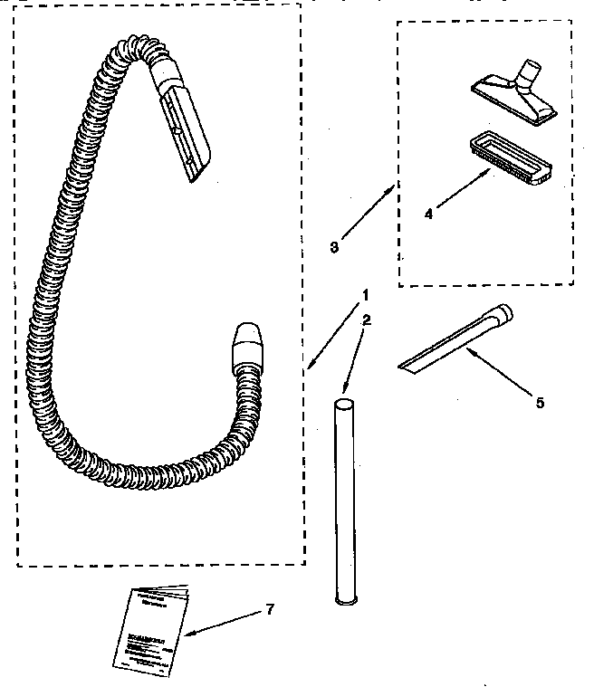 Kenmore 1163461090 hose and attachment parts diagram
