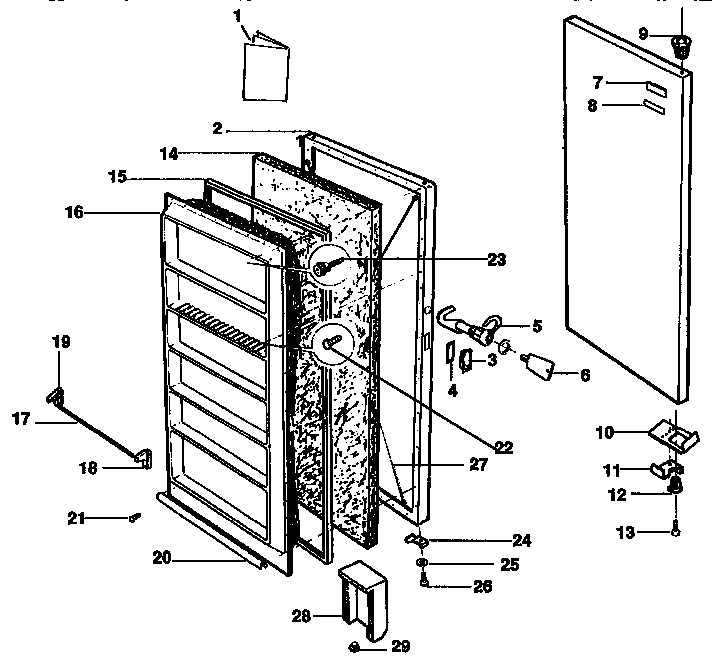 Kenmore 2539235411 door parts diagram