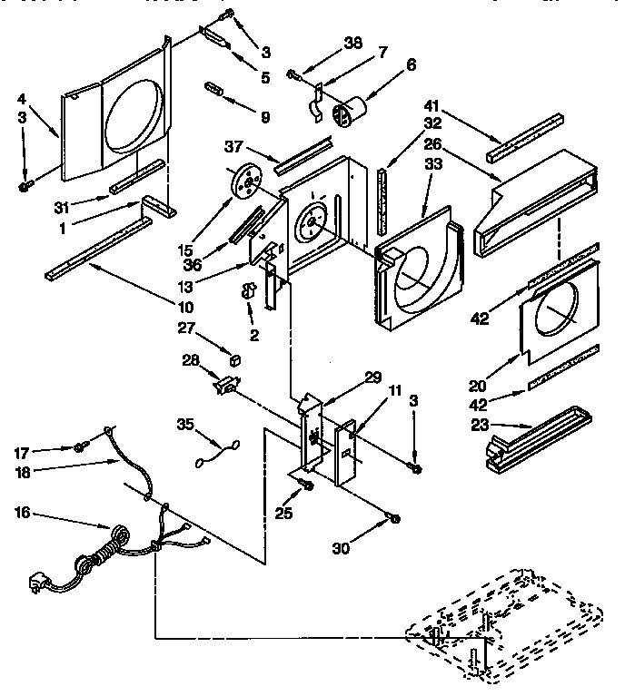 Kenmore 1068790518 air flow and control parts diagram