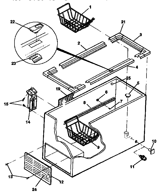 Kenmore 2539133582 cabinet parts diagram