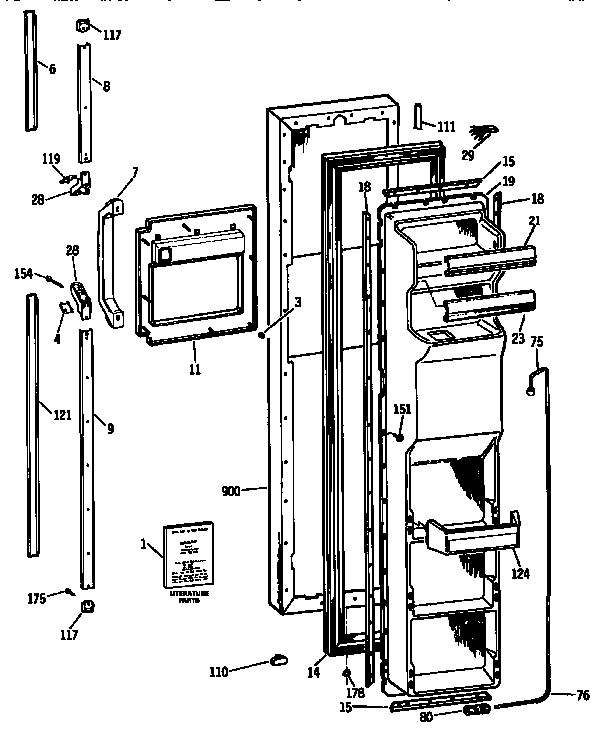 Kenmore 3639537711 freezer door diagram