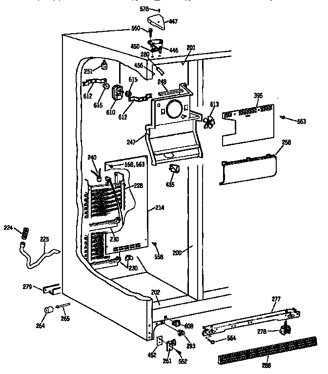 Kenmore 3639537711 freezer section diagram