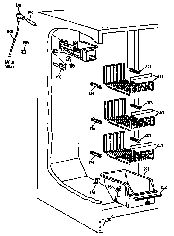 Kenmore 3639537711 freezer section diagram