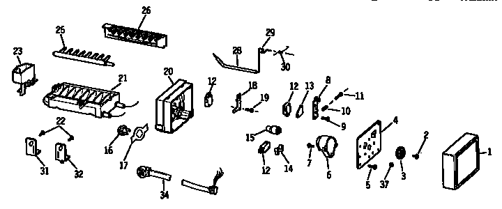 Kenmore 3639537711 icemaker diagram