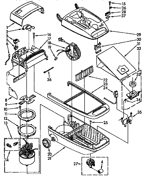 Kenmore 116241190 vacuum cleaner parts diagram