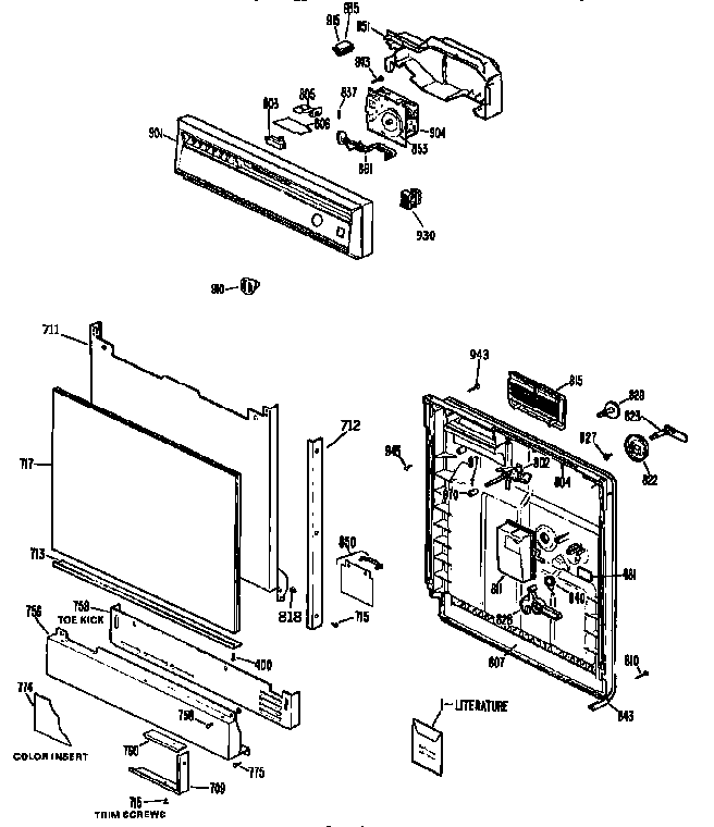 Kenmore 3631404593 escutcheon and door diagram