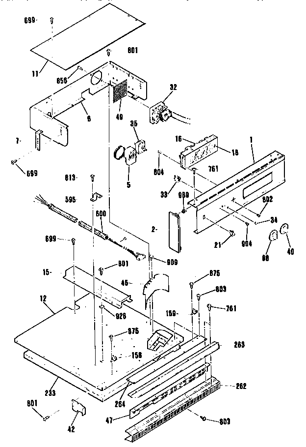 Kenmore 9114132993 control section diagram