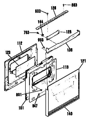 Kenmore 9114132993 lower door section diagram