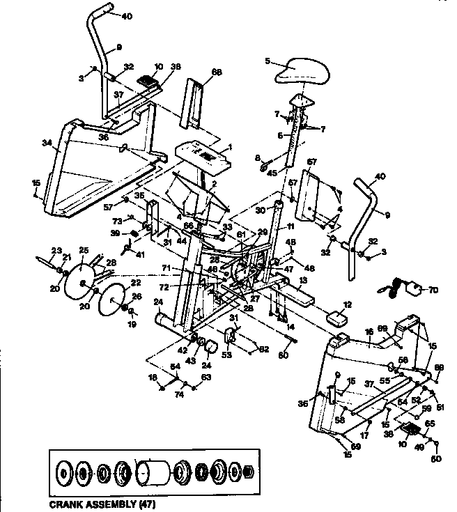 Proform PF760031 proform 760 exercise bike diagram