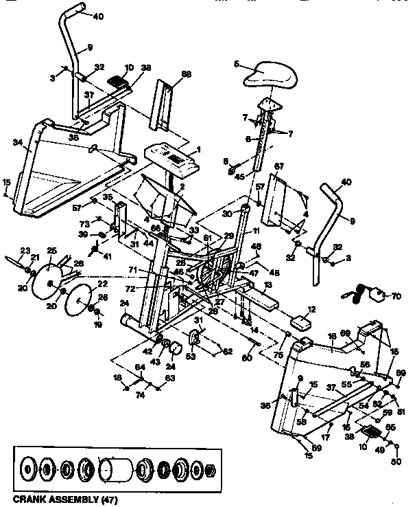 Proform PF760032 proform 760 exercise bike diagram