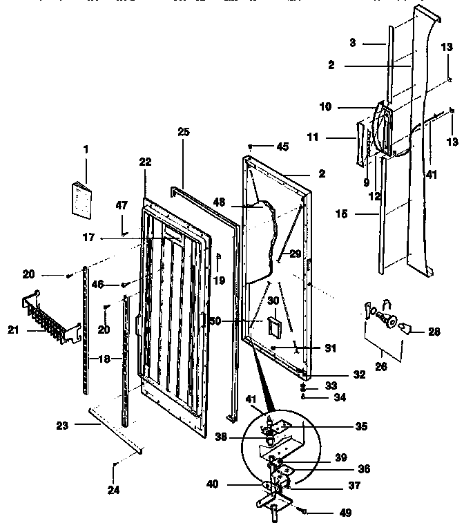 Kenmore 2539235783 door parts diagram