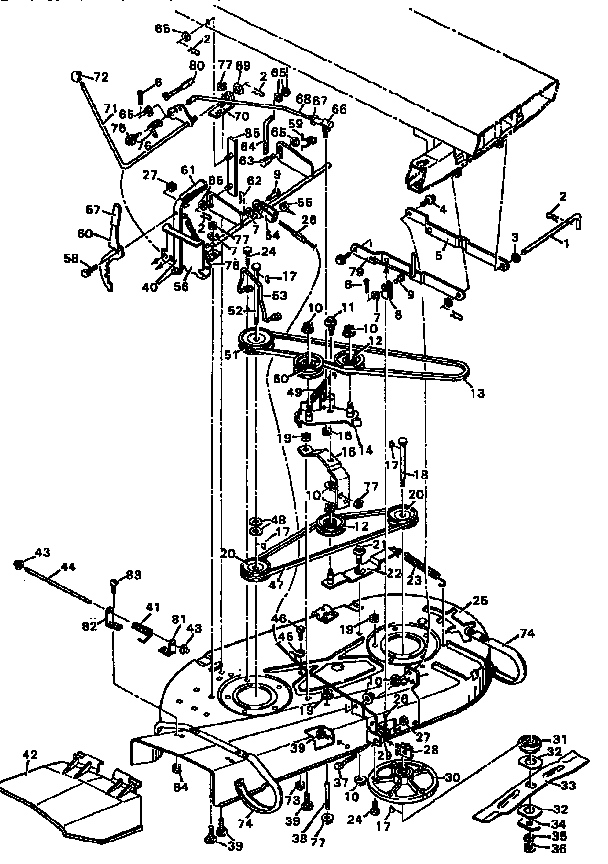 Murray 403132 36" mower housing diagram
