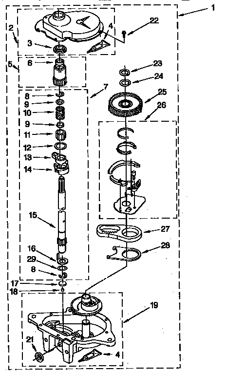 Kenmore 11092572100 gearcase parts diagram