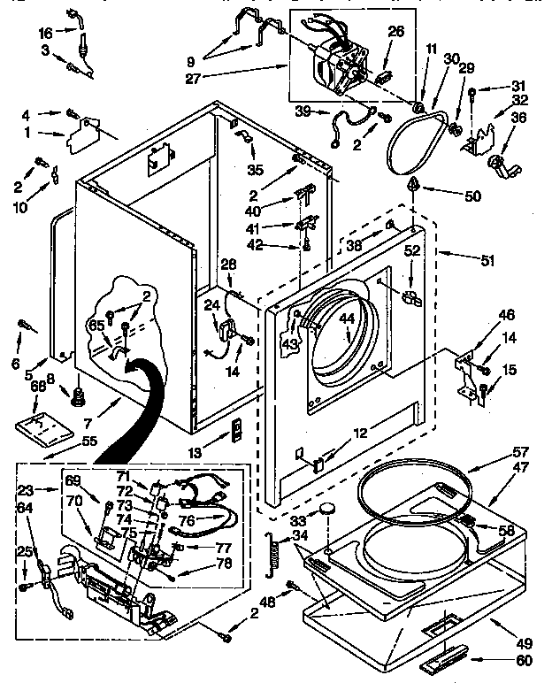Kenmore 11097578800 cabinet parts diagram