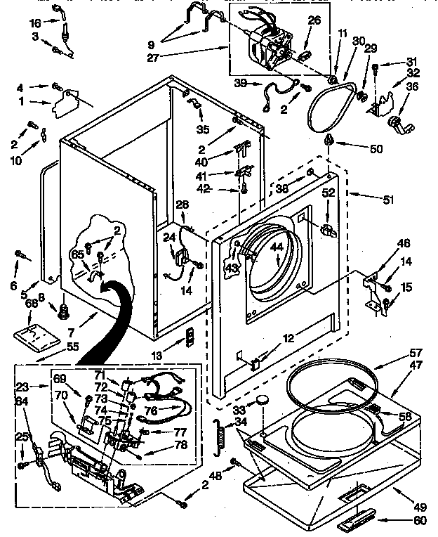 Kenmore 11097564800 cabinet parts diagram
