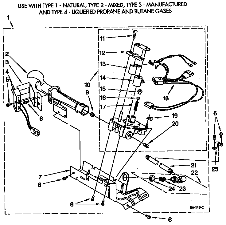 Kenmore 11097564800 gas burner assembly diagram