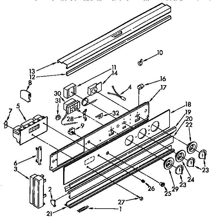 Kenmore 6654428996 control panel parts diagram