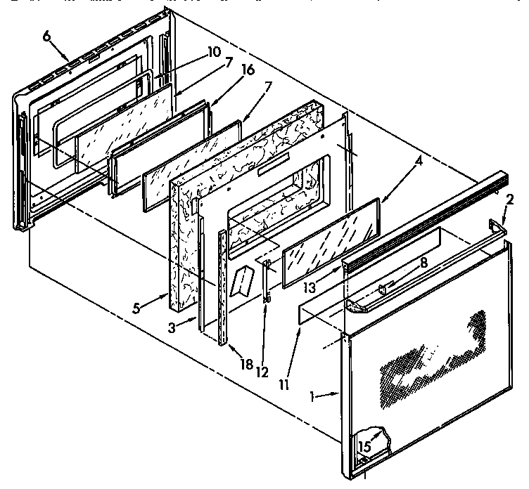 Kenmore 6654428996 upper oven door parts diagram