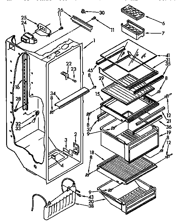 Kenmore 1069532811 refrigerator liner parts diagram