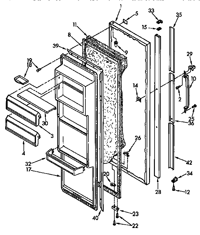 Kenmore 1069532811 refrigerator door parts diagram