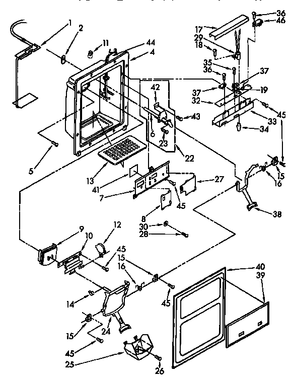 Kenmore 1069532811 dispenser front parts diagram
