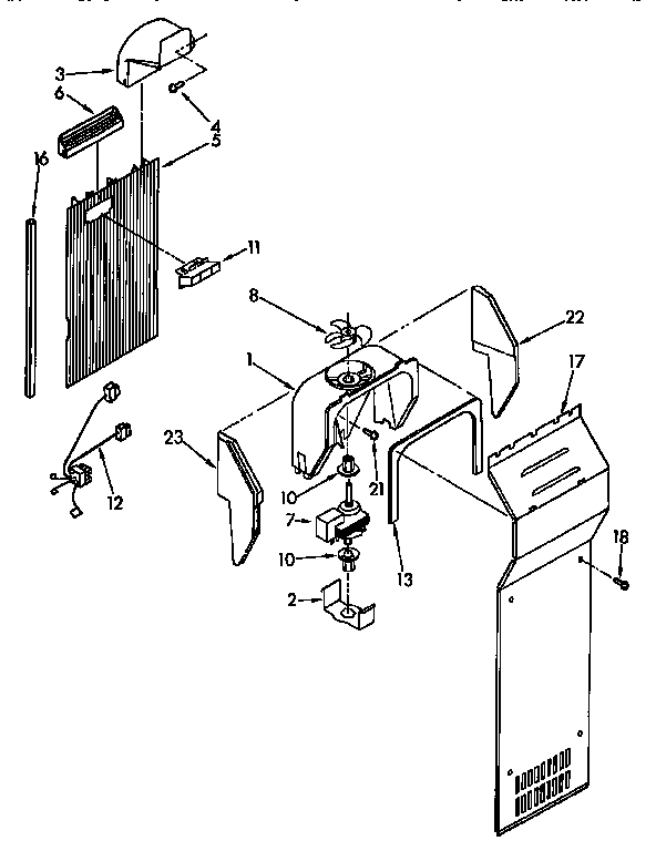 Kenmore 1069532811 air flow parts diagram