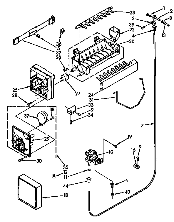 Kenmore 1069532811 icemaker parts diagram