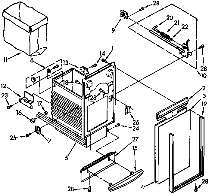 Kenmore 6651350593 container parts diagram