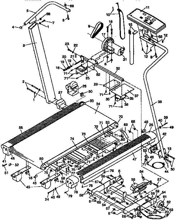 Weslo WL970033 unit parts diagram