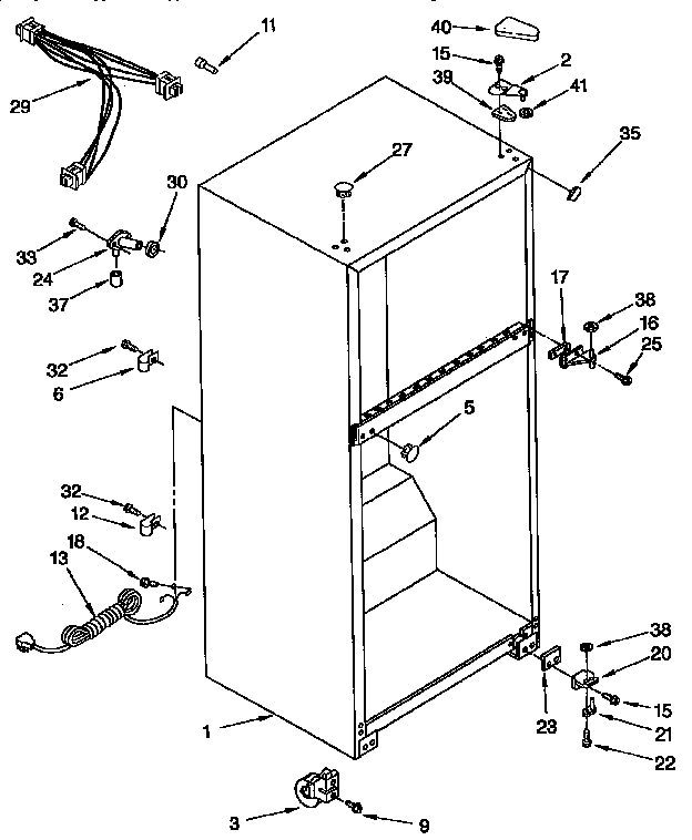 Kenmore 1069334381 cabinet parts diagram