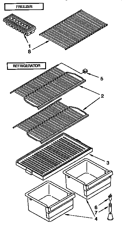 Kenmore 1069334381 shelf parts diagram