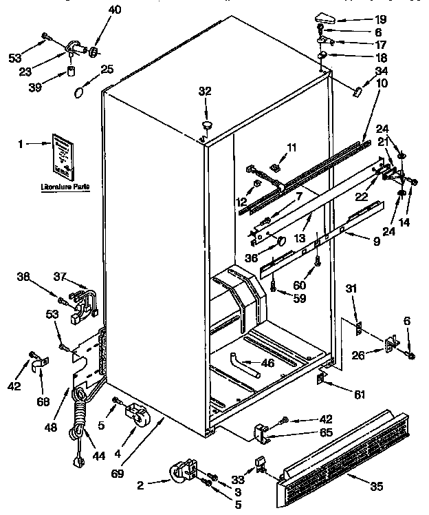 Kenmore 1069730511 cabinet parts diagram