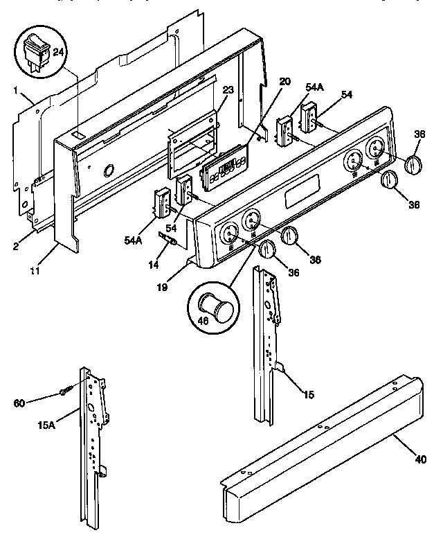 Frigidaire FEF352BAWB backguard diagram