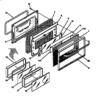 Frigidaire FEF352BAWB door diagram