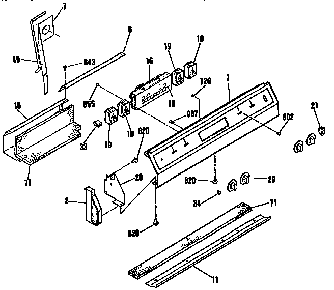 Kenmore 9114553591 control section diagram