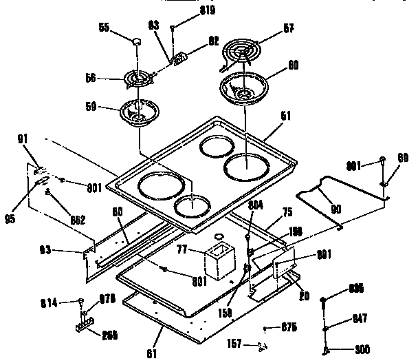 Kenmore 9114553591 main top section diagram