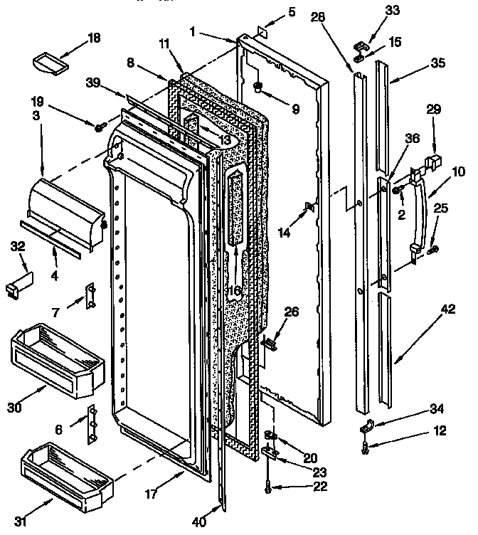 Kenmore 1069542820 refrigerator door parts diagram