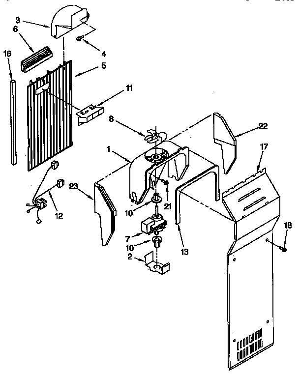 Kenmore 1069542820 air flow parts diagram