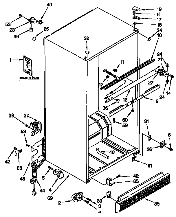 Kenmore 1069730611 cabinet parts diagram
