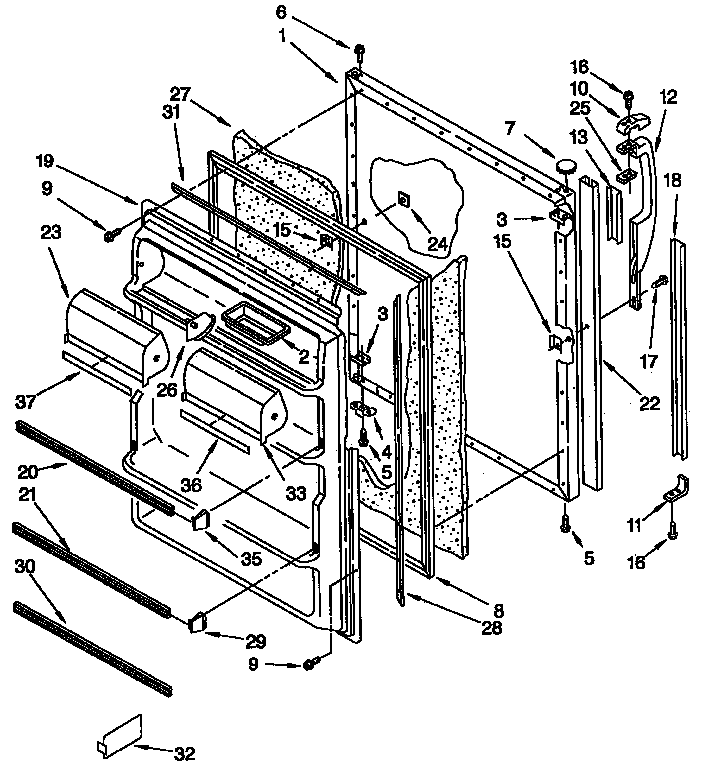 Kenmore 1069730611 refrigerator door parts diagram