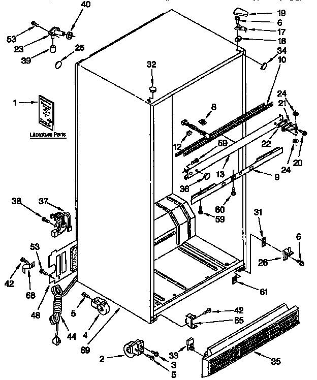 Kenmore 1069738311 cabinet parts diagram